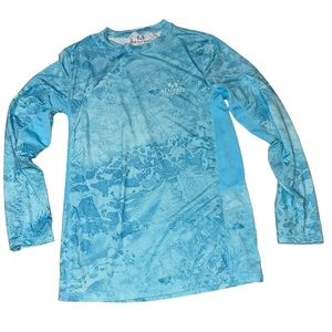 Real‎ Tree fishing shirt long sleeve small sky blue marble color, so pretty
